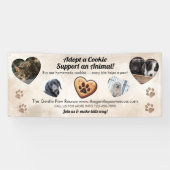 Adopt a Cookie Animal Rescue Fundraising Spandoek (Horizontaal)