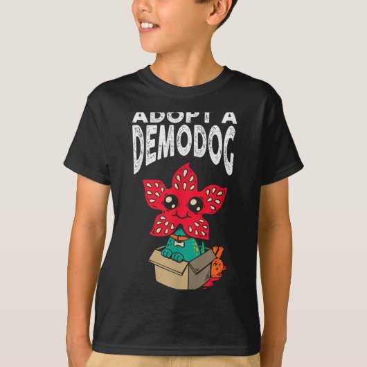 Adopt A Demodog Shirt Kids Women Men Cute Funny Do (Voorkant)