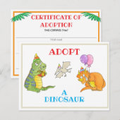 Adopt a Dinosaur kaart signaal en certificaat (Voorkant / Achterkant)