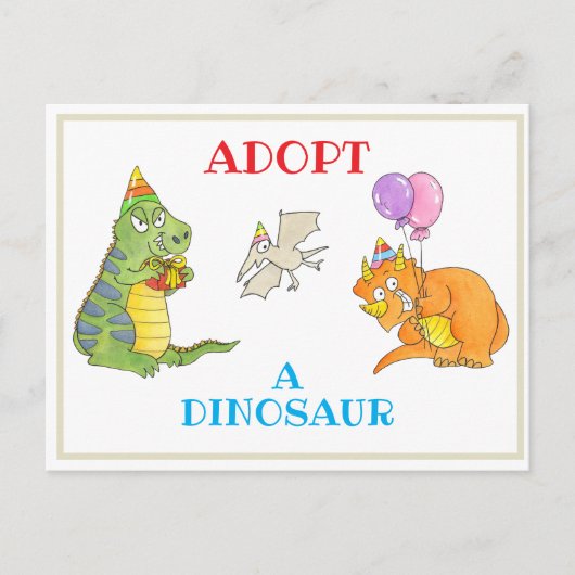 Adopt a Dinosaur kaart signaal en certificaat (Voorkant)