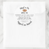 Adopt a Pie Animal Rescue Bakery Ingredients Ronde Sticker (Tas)