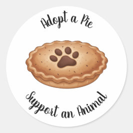 Adopt a Pie Animal Rescue Bakery Sweet Treat Ronde Sticker