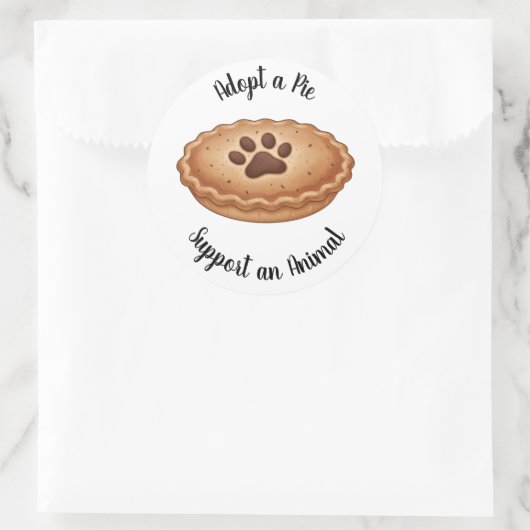 Adopt a Pie Animal Rescue Support Ronde Sticker (Tas)