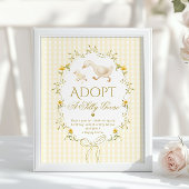 Adopt A silly Goose 1st Birthday Yellow Gingham Poster