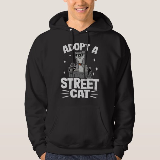 Adopt A Street Cat Funny Raccoon 1 Hoodie (Voorkant)