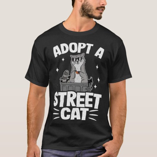 Adopt A Street Cat Funny Raccoon 1 T-shirt (Voorkant)