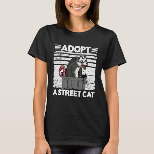 Adopt A Street Cat Opossum Meme Trash Possum  1 T-shirt (Voorkant)