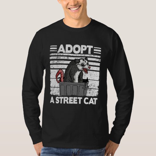 Adopt A Street Cat Opossum Meme Trash Possum  1 T-shirt (Voorkant)