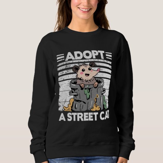 Adopt A Street Cat Opossum Meme Trash Possum  2 Trui (Voorkant)