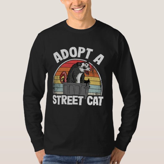 Adopt A Street Cat Opossum Meme Trash Possum T-shirt (Voorkant)