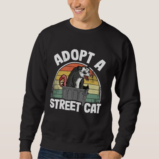 Adopt A Street Cat Opossum Trash Weird Possum Trui (Voorkant)