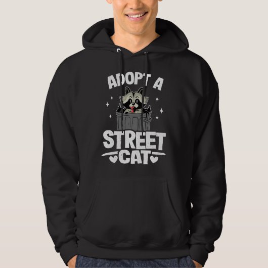 Adopt A Street Cat Raccoon 1 Hoodie (Voorkant)