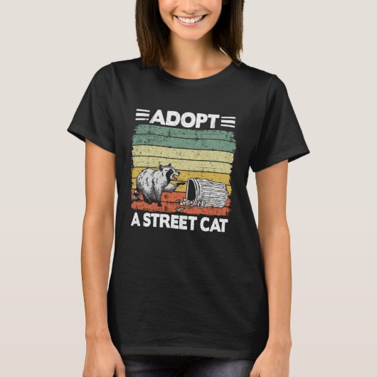 Adopt A Street Cat Raccoon  2 T-shirt (Voorkant)