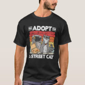 Adopt A Street Cat Trash Can Garbage Panda Pizza R T-shirt (Voorkant)