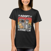 Adopt A Street Cat Trash Can Garbage Panda Pizza R T-shirt (Voorkant)