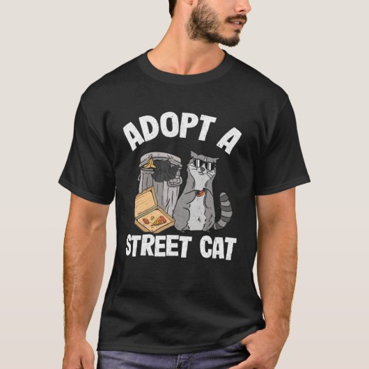 Adopt A Street Cat Trash Garbage Panda Pizza Racco T-shirt (Voorkant)