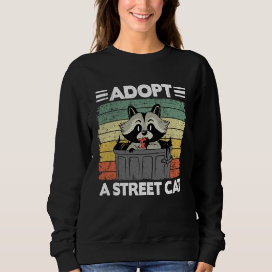 Adopt A Street Cat Trash Garbage Panda Raccoon 3 Trui (Voorkant)