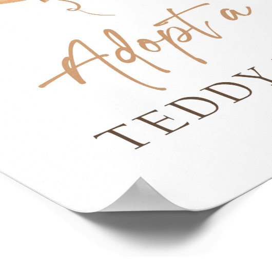 Adopt a Teddy Bear Balloon Boho Adoption Birthday  Poster (Hoek)