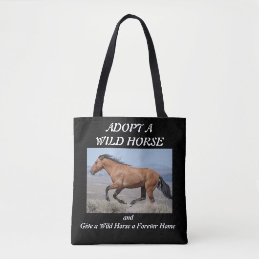 Adopt a Wild Horse Tote Bag (Voorkant)