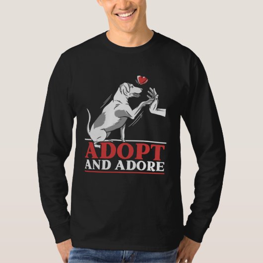 Adopt And Adore Animal Rights Activist Animal Resc T-shirt (Voorkant)