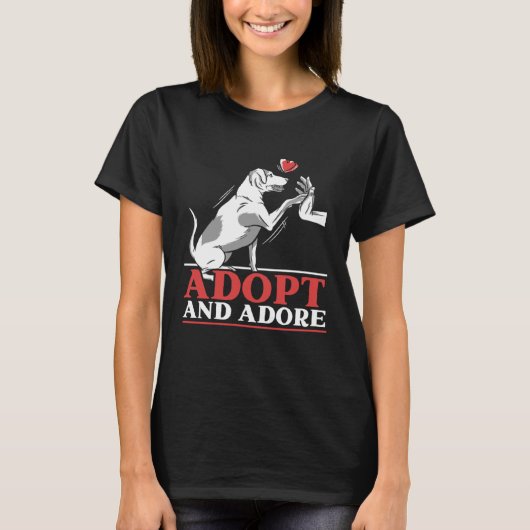 Adopt And Adore Animal Rights Activist Animal Resc T-shirt (Voorkant)