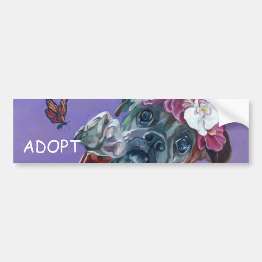 ADOPT Bumpersticker Boxer Dog (Voorkant)