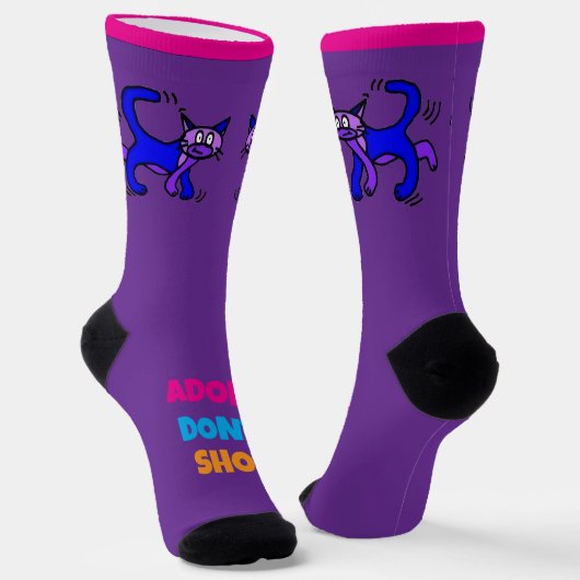 Adopt Don’t Shop - Cats Crew Socks Sokken (Gebogen)