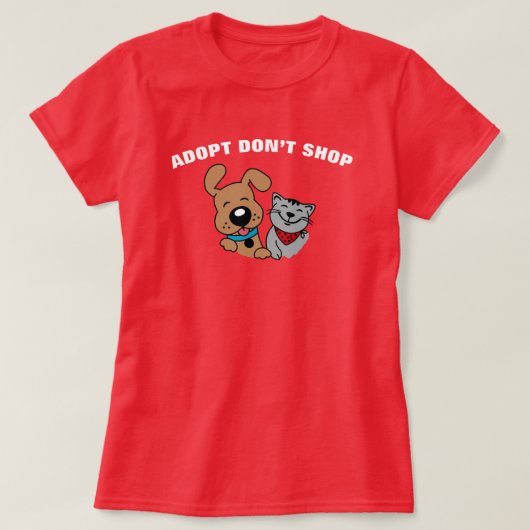 Adopt Don’t Shop Hond Kat T-Shirt (Design voorkant)