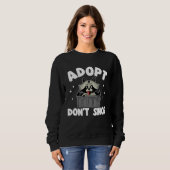 Adopt Don t Shop Trash Garbage Panda Raccoon  2 Trui (Voorkant volledig)