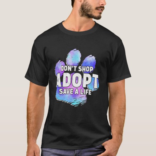 Adopt Don't Shop Animals Rescue Animals T-shirt (Voorkant)
