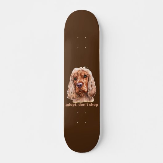 ADOPT, DON'T SHOP (English Cocker Spaniel) Persoonlijk Skateboard (Voorkant)