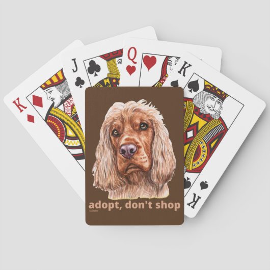 ADOPT, DON'T SHOP (English Cocker Spaniel) Pokerkaarten (Achterkant)