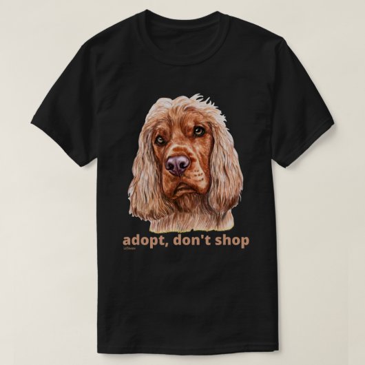 ADOPT, DON'T SHOP (English Cocker Spaniel) T-shirt (Design voorkant)
