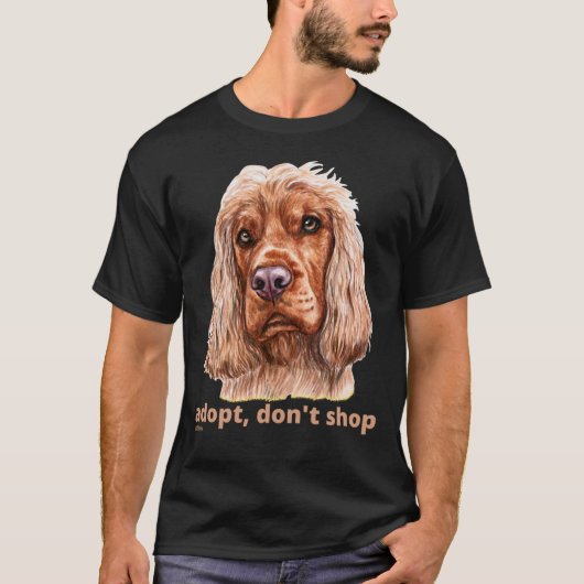 ADOPT, DON'T SHOP (English Cocker Spaniel) T-shirt (Voorkant)