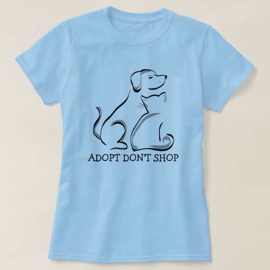 Adopt Don't Shop Hond en Kat T-Shirt (Design voorkant)