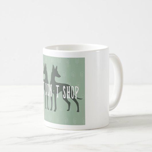 "Adopt, don't shop" mug Koffiemok (Voorkant rechts)