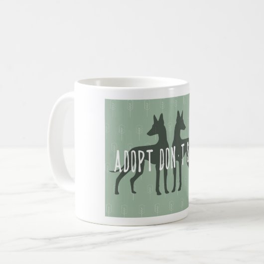"Adopt, don't shop" mug Koffiemok (Voorkant links)