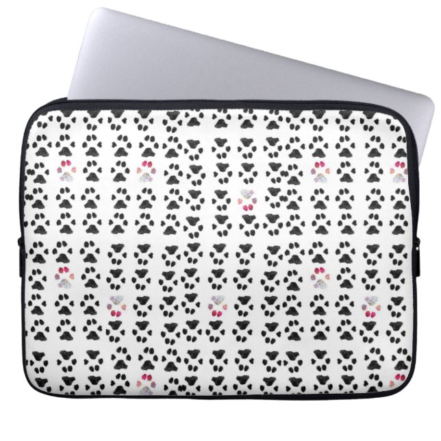 Adopt Dont Shop Paw Pattern Laptop Sleeve (Voorkant)