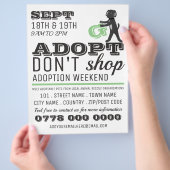 Adopt Don't Shop, Pet Adoptie Event Advertising Flyer (Hand)