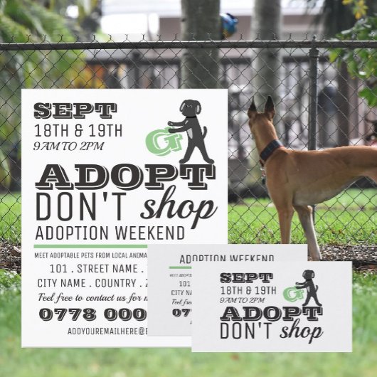 Adopt Don't Shop, Pet Adoptie Event Advertising Flyer