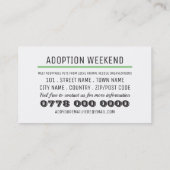 Adopt Don't Shop, Pet Adoptie Event Advertising Visitekaartje (Achterkant)