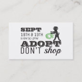 Adopt Don't Shop, Pet Adoptie Event Advertising Visitekaartje (Voorkant)