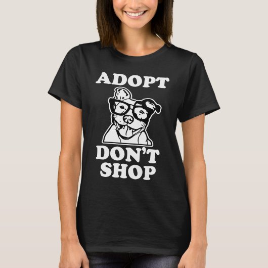 Adopt Don't Shop Pitbull Dog Rescue Adoption T-shirt (Voorkant)