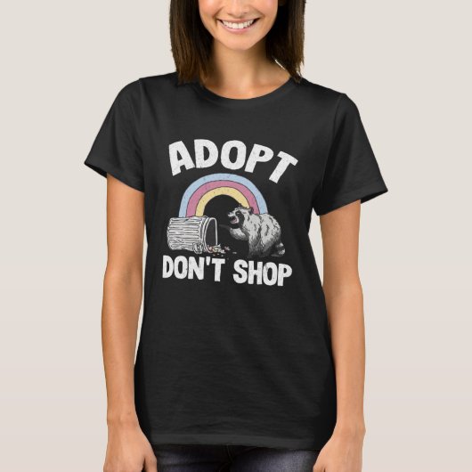 Adopt Don't Shop Rainbow Raccoon 1 T-shirt (Voorkant)