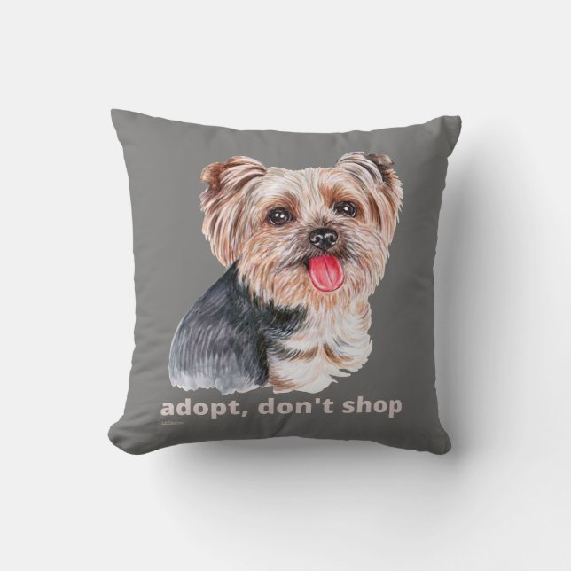 ADOPT, DON'T SHOP (Yorkshire Terrier) schattige ho Kussen (Voorkant)
