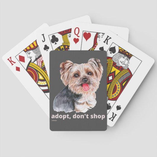ADOPT, DON'T SHOP (Yorkshire Terrier) schattige ho Pokerkaarten (Achterkant)