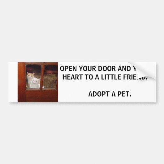 ADOPT EEN PET BUMPERSTICKER (Voorkant)