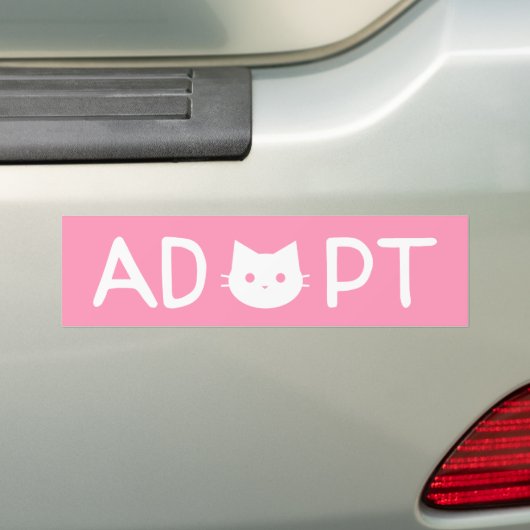 "ADOPT" Kat Bumpersticker (Op auto)