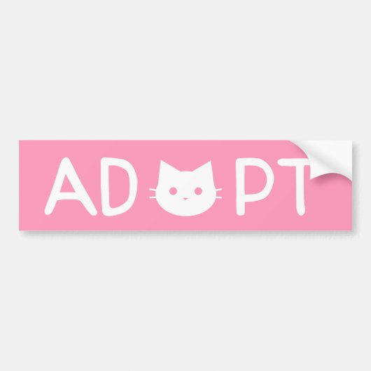 "ADOPT" Kat Bumpersticker (Voorkant)