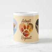 Adopt Love Repeat Earthy Rescue Photo Art  Grote Koffiekop (Voorkant)